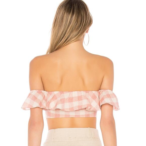 Revolve x Privacy Please Hosta Top in Papaya Gingham NWOT Size Small - Picture 3 of 3